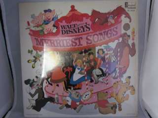   Disneys Merriest Songs LP 33 Album 1969 Disneyana Record Vinyl 12