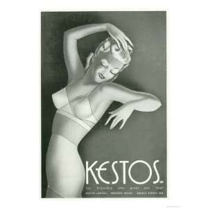  Kestos, Womens Underwear Bras, UK, 1930 Giclee Poster 