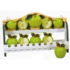  Green Apple Spice Jars and Rack