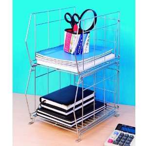  New city Stackable Double Basket/Shelf Organizer for Book 