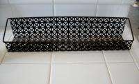   art deco 50s 60s BLACK CURIO SPICE wall shelf mesh metal mid century