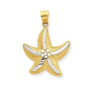  14k & Rhodium Starfish Pendant Jewelry