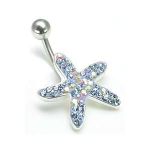   16 Crystal Explosion Starfish of the Seas Belly Ring Mix My Colors