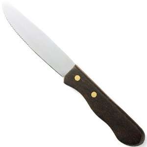  4 3/4 Steak Knife   Dark Hardwood   Serrated Stainless 