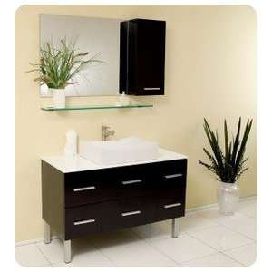   Distante Espresso Modern Bathroom Vanity w/Cultured Marble Countertop