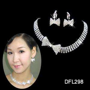 Wedding Bridal crystal necklace earring set TL0298  