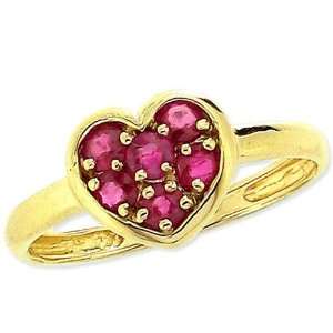  Gem Studded Sweet Heart Promise Ring Ruby, size8.5 diViene Jewelry