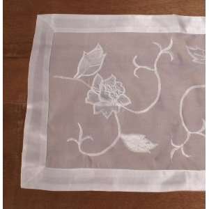  White Embroidered Cutwork Tablecloth 54 Square