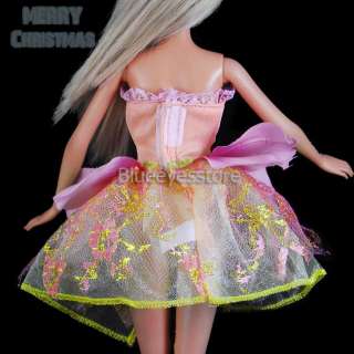   Dresses Fashion Party Short skirt Coat Clothes For Barbie Doll G901