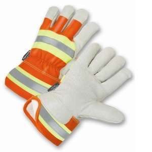 Leather Work Gloves Men Large Hi Viz Thinsulate West Chester Pigskin 