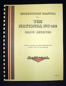 National NC 183 NC183 Radio Receiver Manual  