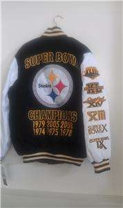 NFL Steelers XL White Sleeve Cotton Canvas Jacket NWT  