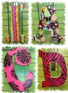   Wall Letters Decor YOU CHOOSE Fabric & Letters ZEBRA OWLS BOYS  