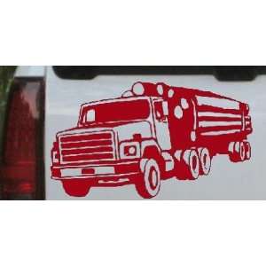 Logging Truck Business Car Window Wall Laptop Decal Sticker    Red 