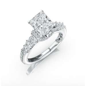  Vintage Style Bead Set Diamonds Engagement Ring with a 0.7 