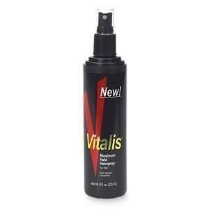 Vitalis Non aerosol Maximum Hold Hair Spray for Men, Unscented   8 Oz 