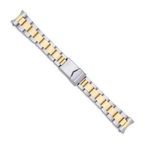    18 20mm Two tone Oyster Style w/Deploy Link Watch Band Jewelry