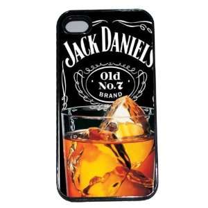 Black Silicone Rubber Case Custom Designed Jack Daniels Whiskey iPhone 