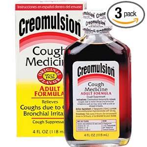  Creomulsion Adult Cough Medicine, 4 Ounce (Pack of 3 