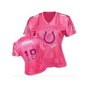 Women NFL Jerseys Indianapolis Colts #18 Peyton Manning Pink Football 